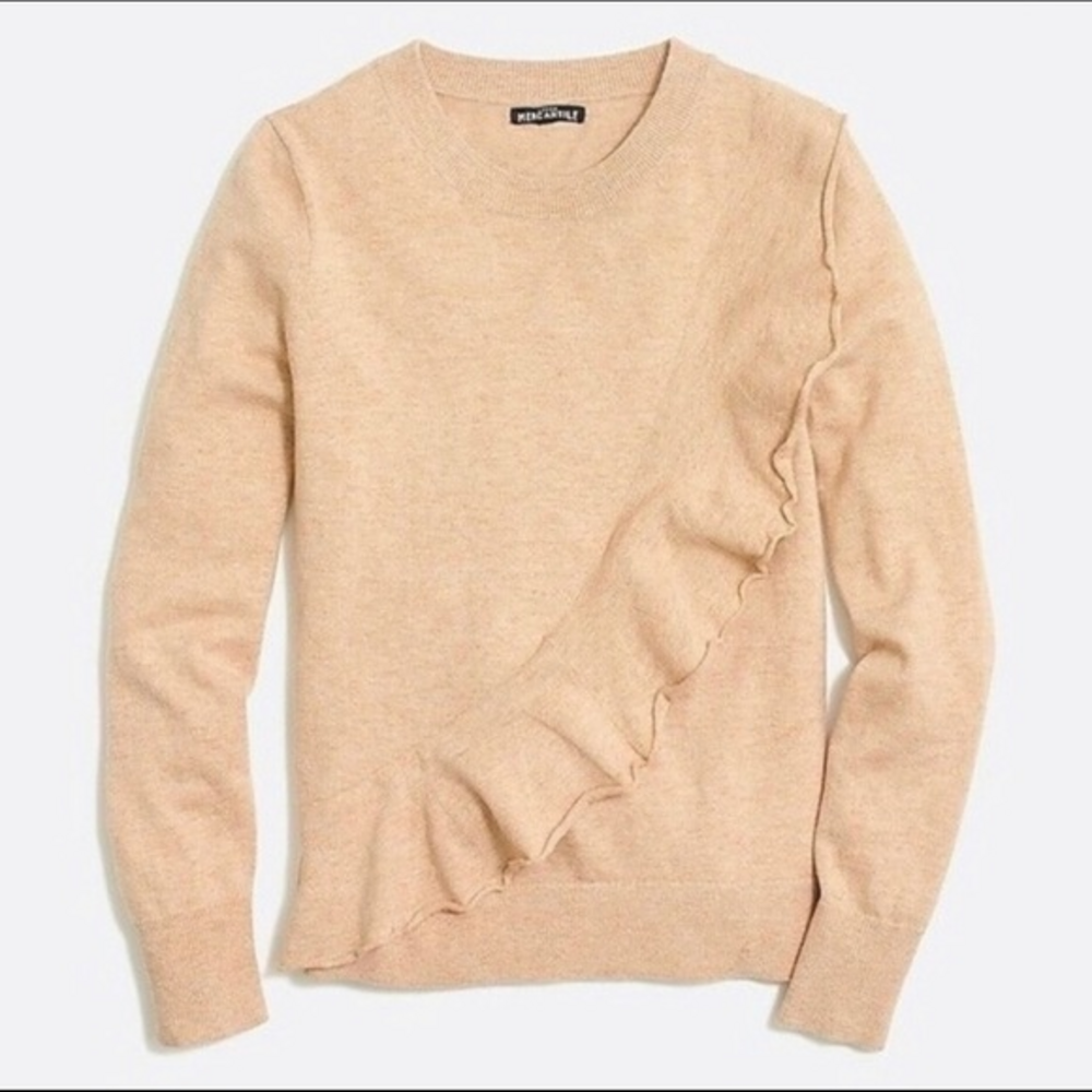 J.Crew Ruffle Front Crewneck Sweater S‎